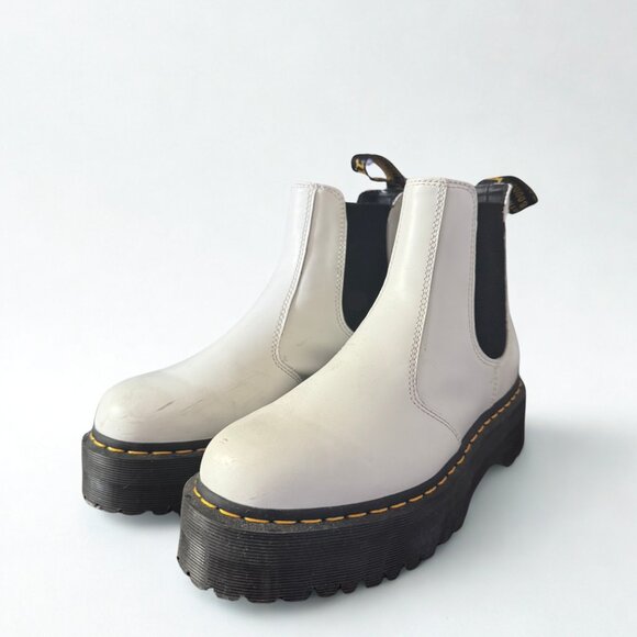 Dr. Martens, White, 2976 Platform Chelsea Boots, Worn 2x - Size 10 - Picture 3 of 6